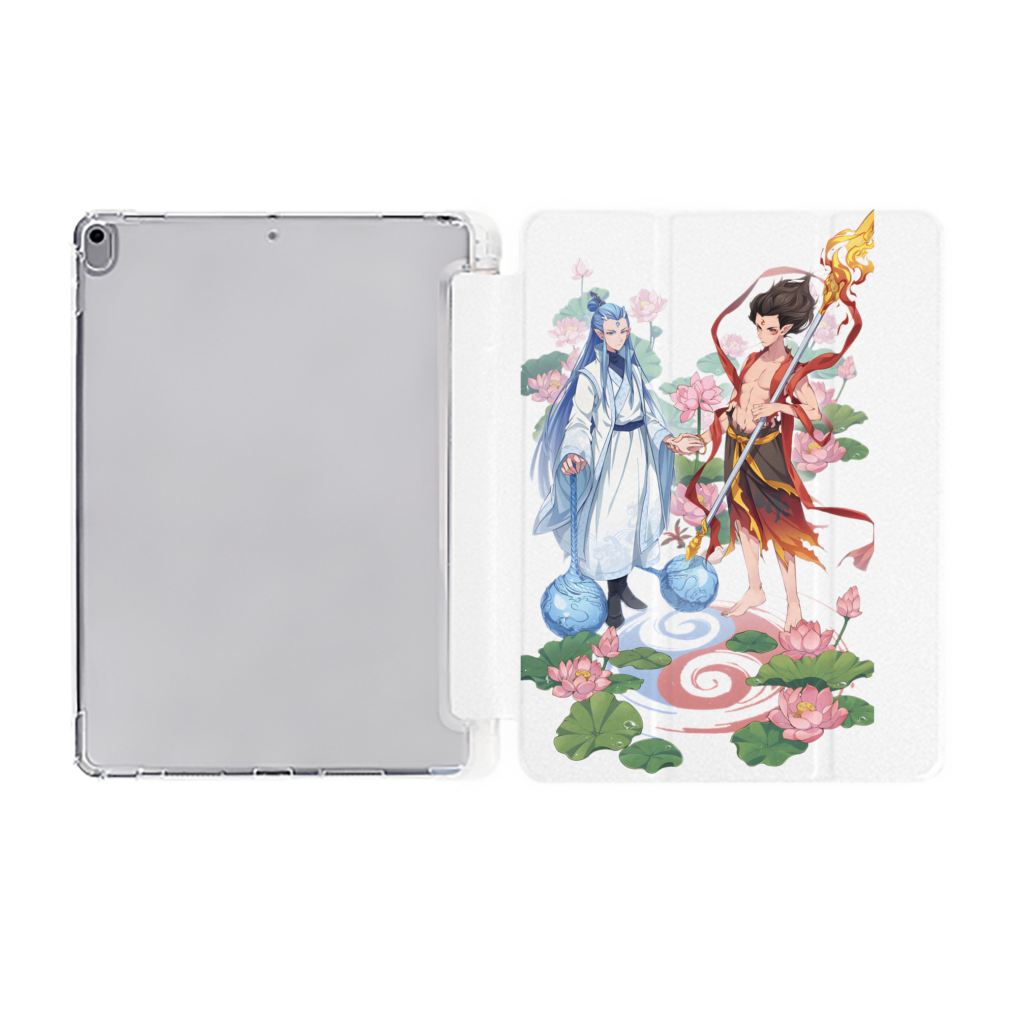 Ne Zha 2 ナタ 魔童の大暴れ IPad ケース ペン収納付き 三つ折りスタンド PUレザー×シリコン 対応機種9.5/10.5/10.9インチ